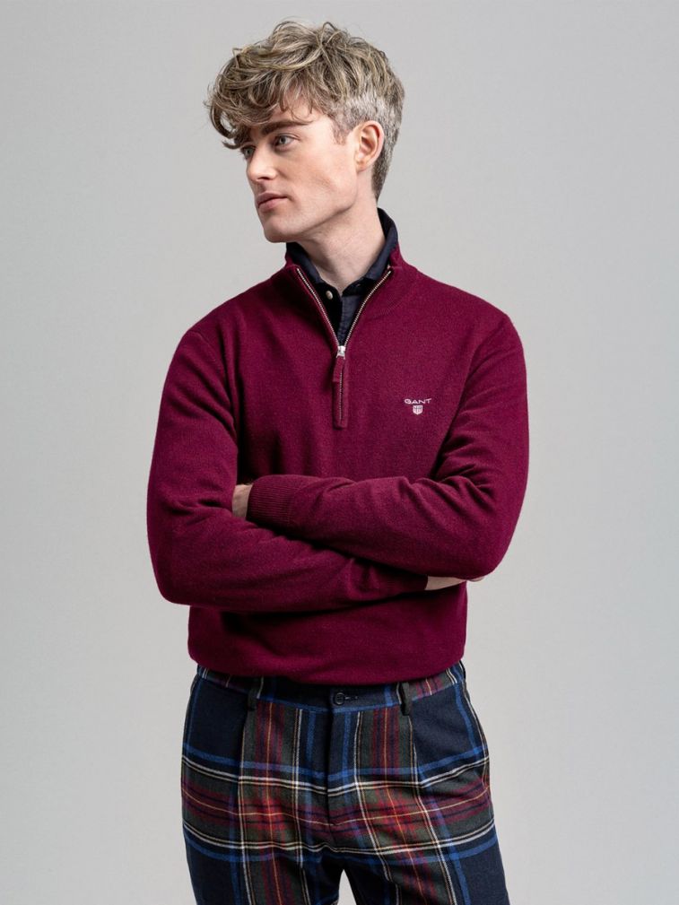 gant lambswool half zip